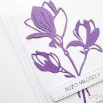 Kartka ŚLUBNA w bieli z fioletem - Biało-fioletowa kartka na ślub