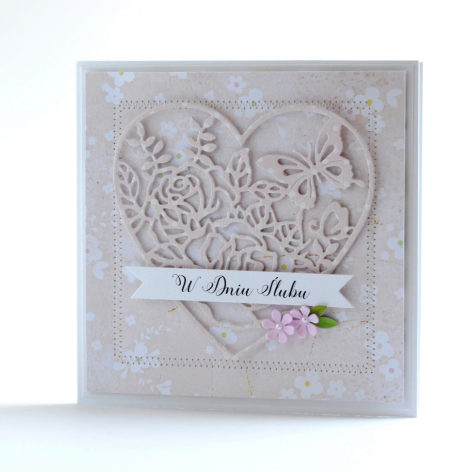 Kartka ŚLUBNA ażurowe serce #1