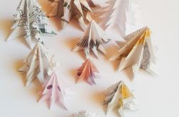 Zestaw choinek z papieru biały las eko