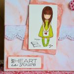 Kartka My heart is yours Moje serce - Twoje - Z ręcznie malowanym stempelkiem Santoro