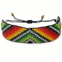 Bransoletka BOHO pleciona z koralików kolorowa green Bransoletka BOHO pleciona z koralików kolorowa green