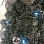 Duża Elegancka Choinka Biało - Srebrna - 