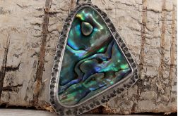 Paua abalone w srebrze - wisior 1620a