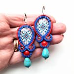 Red Rooster kolczyki sutaszowe - 