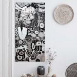 Ręcznie malowany 45x90 cm, inspiracja Klimtem - wizualizacja