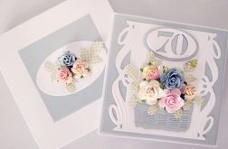 Kartka URODZINOWA z koszem kwiatów