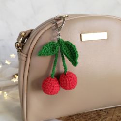 Brelok wiśnia, Brelok do kluczy, Letni brelok na prezent