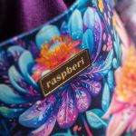 Fioletowa listonoszka z kominem z tłoczonego weluru i weluru w kwiaty – handmade - 