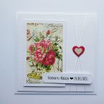 Kartka ślubna romantyczna z bukietem róż  - Kartka ślubna z różami ręcznie robiona