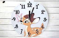 Zegar dla dziewczynki z jelonkiem Bambi