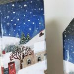 Świeczniki świąteczne – zimowe miasteczko 2 - ozdoba na święta