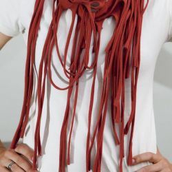 Zamotka, dzianinowy naszyjnik, makaronowy szal