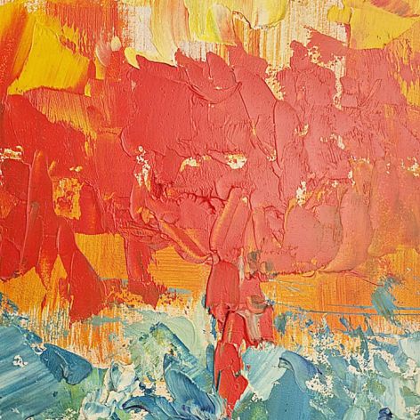 obraz olejny abstrakcja horyzont w ogniu