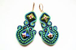 Green Cloisonne kolczyki sutasz