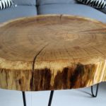 Stolik plaster drewna dąb żywica - 