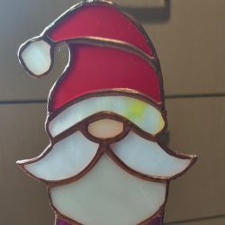 Gnomy choinkowe witrażowa zawieszka