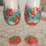 Młoda Para kieliszki do wina 280 ml. 2 sztuki. - ręcznie malowane