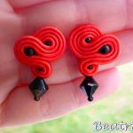 Agnes red - kolczyki wkrętki sutasz - 