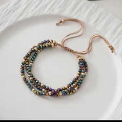 Bransoletka BOHO glamur z kryształków Vitrail wielorzędowa Bransoletka BOHO glamur z kryształków Vitrail wielorzędowa