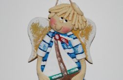 Hej żeglujże - aniołek z masy solnej, prezent, dekoracja