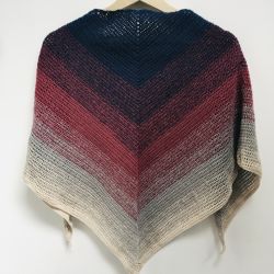 Chusta szydełkowa ombre ręcznie robiona bawełna