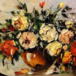 Róże - Obraz olejny 60x40cm