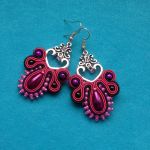 Kolczyki sutasz Fuksja i Czerń, Bali - 