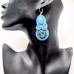 Blue Crystal kolczyki sutaszowe