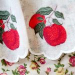 Zazdrostka firanka NA CENTYMETRY z haftem jabłka do kuchniI WYS 30cm - 