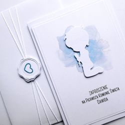 Zaproszenie komunijne handmade dla chłopca 