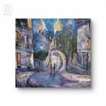Montmartre, Paryż,  obraz akrylowy na płótnie 50x50x2  - 