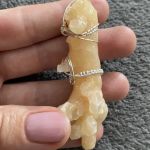 Kalcyt, srebrny wisior z kalcytem pomarańcz - 