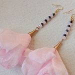 Bladoróżowe szyfonowe kolczyki - Bladoróżowe szyfonowe kolczyki