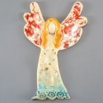 Dekoracja na ścianę, Aniołek ceramiczny - anioł stróż
