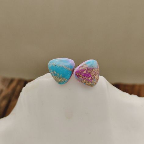 Aurora – kolczyki z glinki polimerowej z efektem złotego pyłu