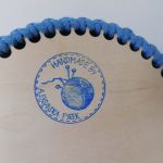 Niebieski koszyk z drewnianym dnem - Ręcznie wykonany