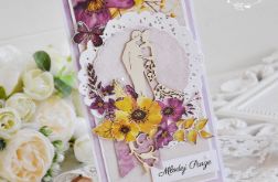 Kartka ślubna - boho kwiaty