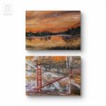 Kompozycja prac na płótnie,  San francisco,  40x50x2 cm. - 