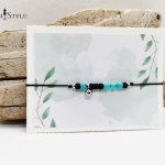 Bransoletka sznurkowa z kamieni naturalnych turkus - 