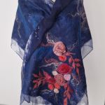 SZAL SZALIK JEDWABNO WEŁNIANY Róża Feltmondo - Prezent dla niej