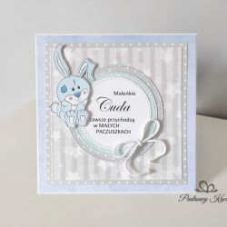 Kartka na narodziny roczek króliczek Maleńkie cuda
