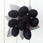 TULIPANY, szaro czarny bukiet - bawełniane czarne kwiaty