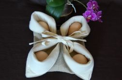 Lniany koszyczek na jajka/pisanki