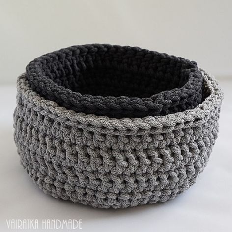 Szarości - komplet koszyków