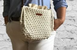 Mała damska torba na ramię, mała torebka, kolor ecru