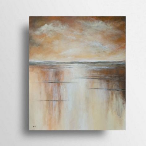 Pejzaż w brązie,złocie i pomarańczach