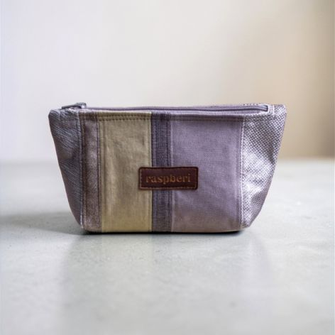 Szara patchworkowa kosmetyczka MIDI I