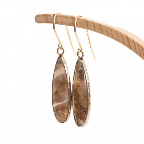 KOLCZYKI Z AGATEM W ZŁOCIE - AURA