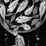 Ryby - oryginalny rysunek 1401 - Rysunek - oryginał