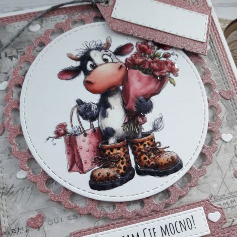 Kartka na walentynki z byczkiem, nietypowy napis